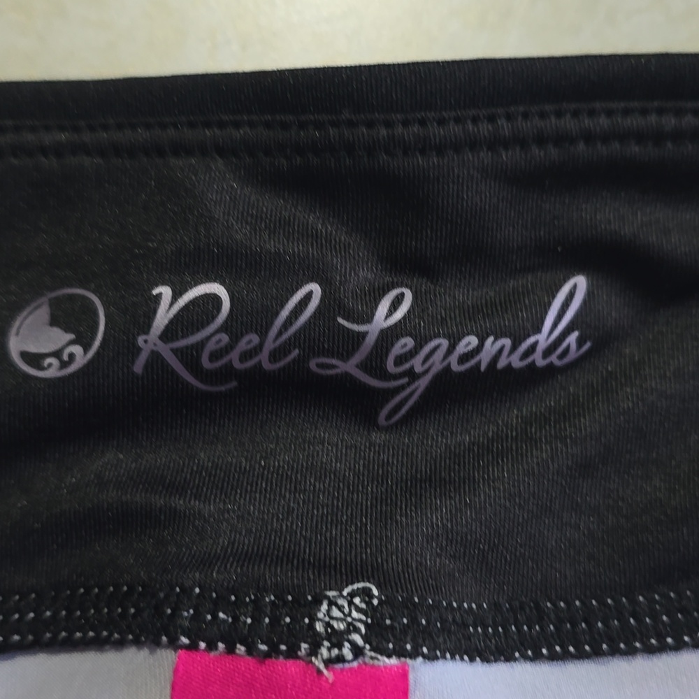 Reel Legends Black Waist Multicolor Abstract‎ Print Bike Shorts Size Large - Picture 5 of 14